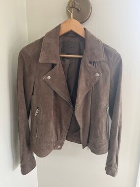 Blank NYC Taupe Suede Moto Jacket